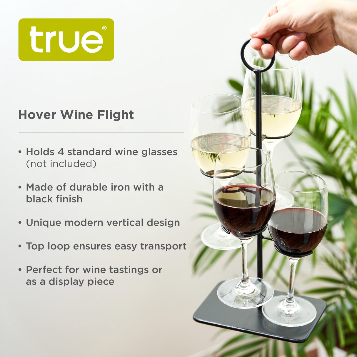 Hover Wine Flight 4-Glass Holder