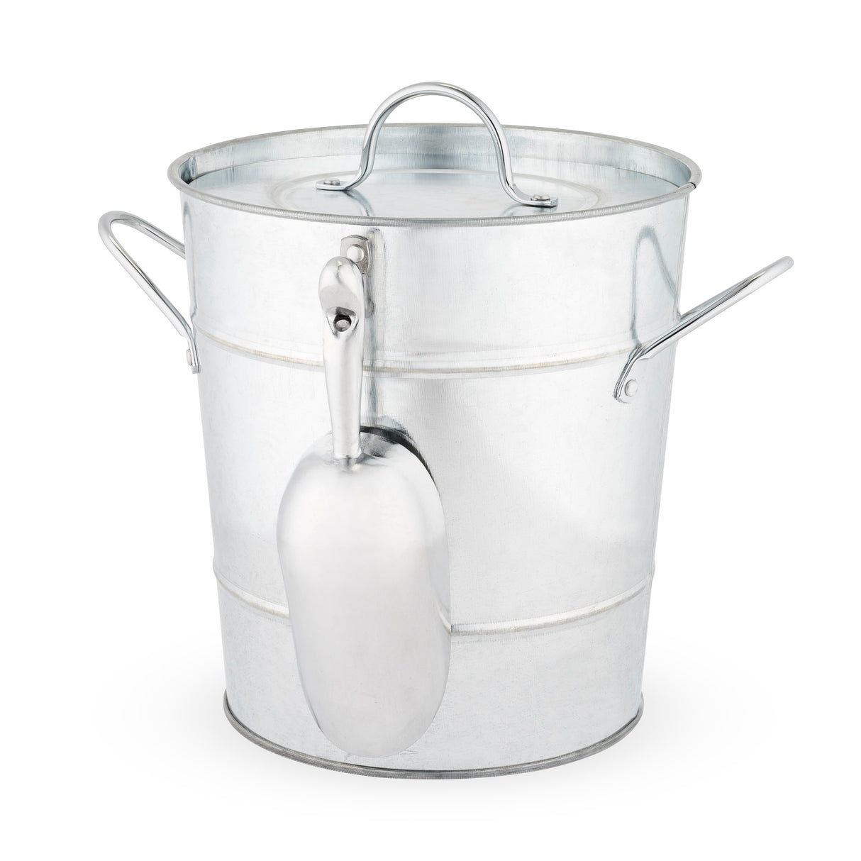 Galvanized Metal Ice Bucket with Scoop