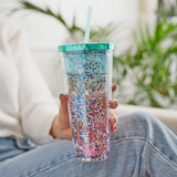 Glam Double Walled Tumbler in Mermaid Glitter