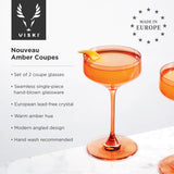 Reserve Nouveau Crystal Coupes in Amber, Set of 2