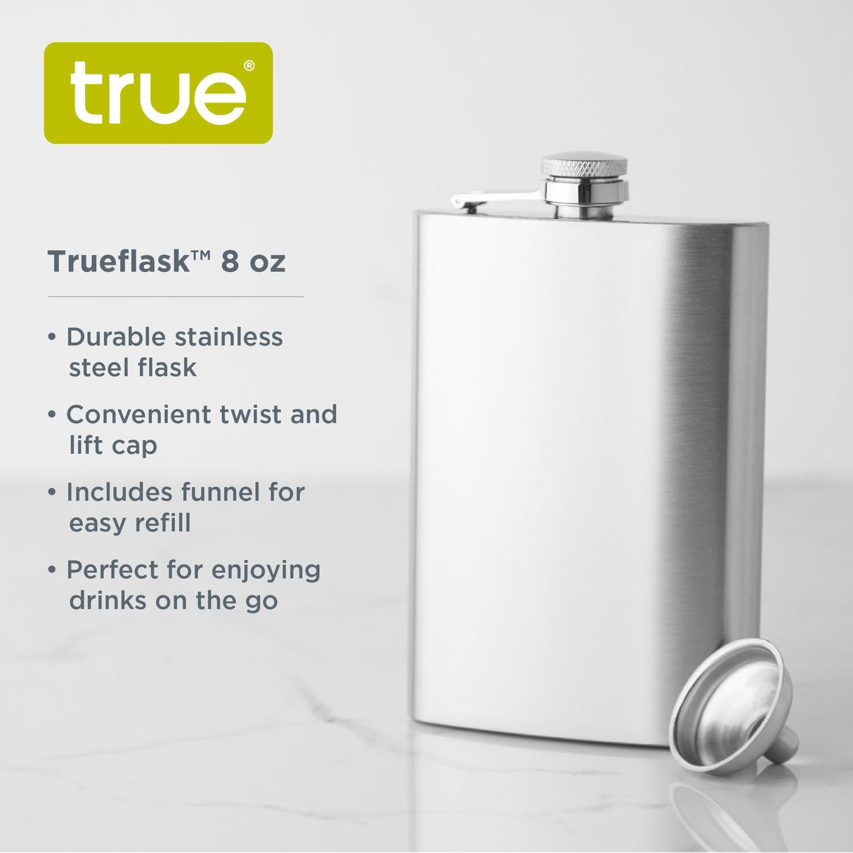 Trueflask 8 oz Stainless Steel Flask