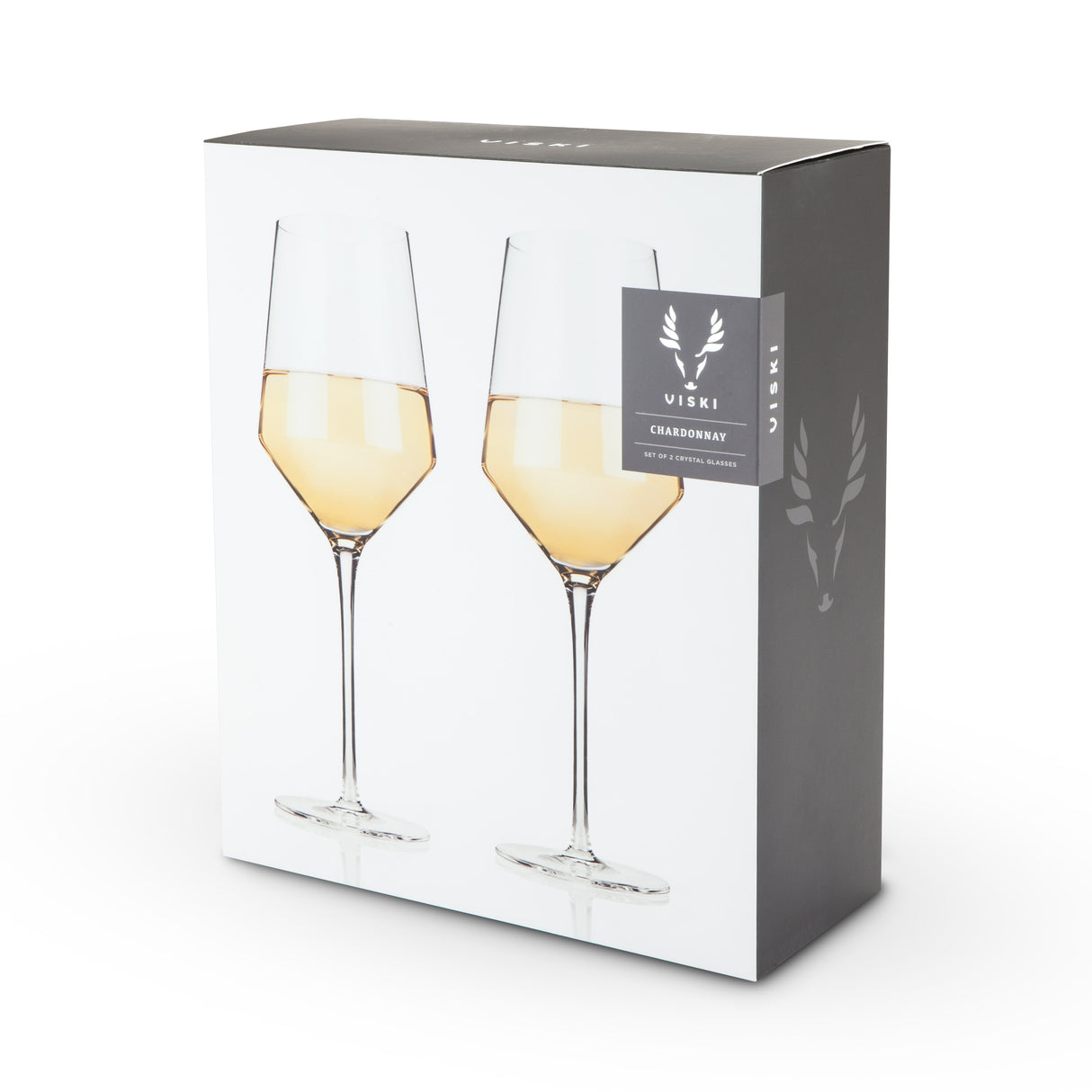 Raye Crystal Angled Chardonnay Glasses, Set of 2