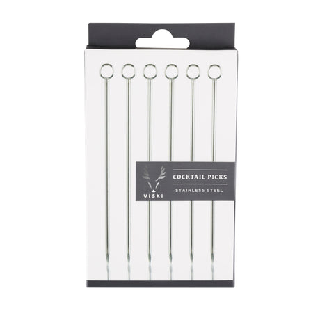 Harrison Cocktail Picks in Stainless Steel, Set of 6