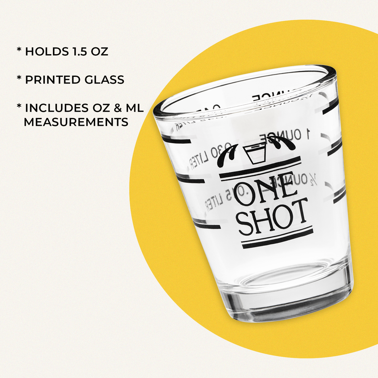 Savoy 1.5 oz Measured Shot Glass