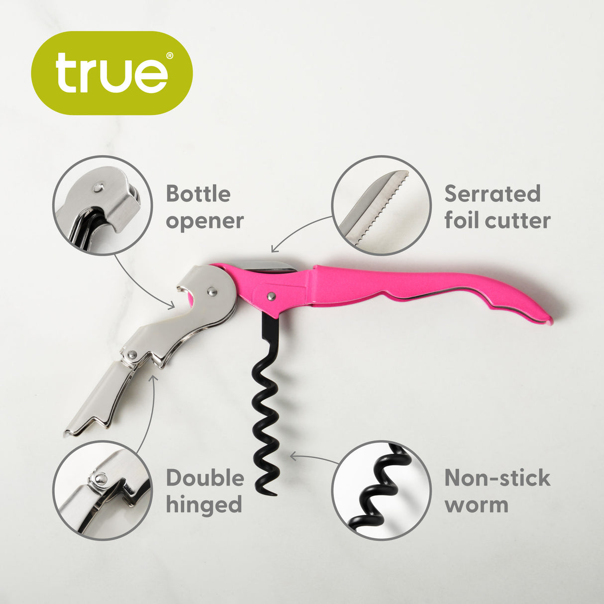 Truetap Waiter's Corkscrew in Pink