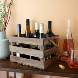 Wooden 6-Bottle Crate