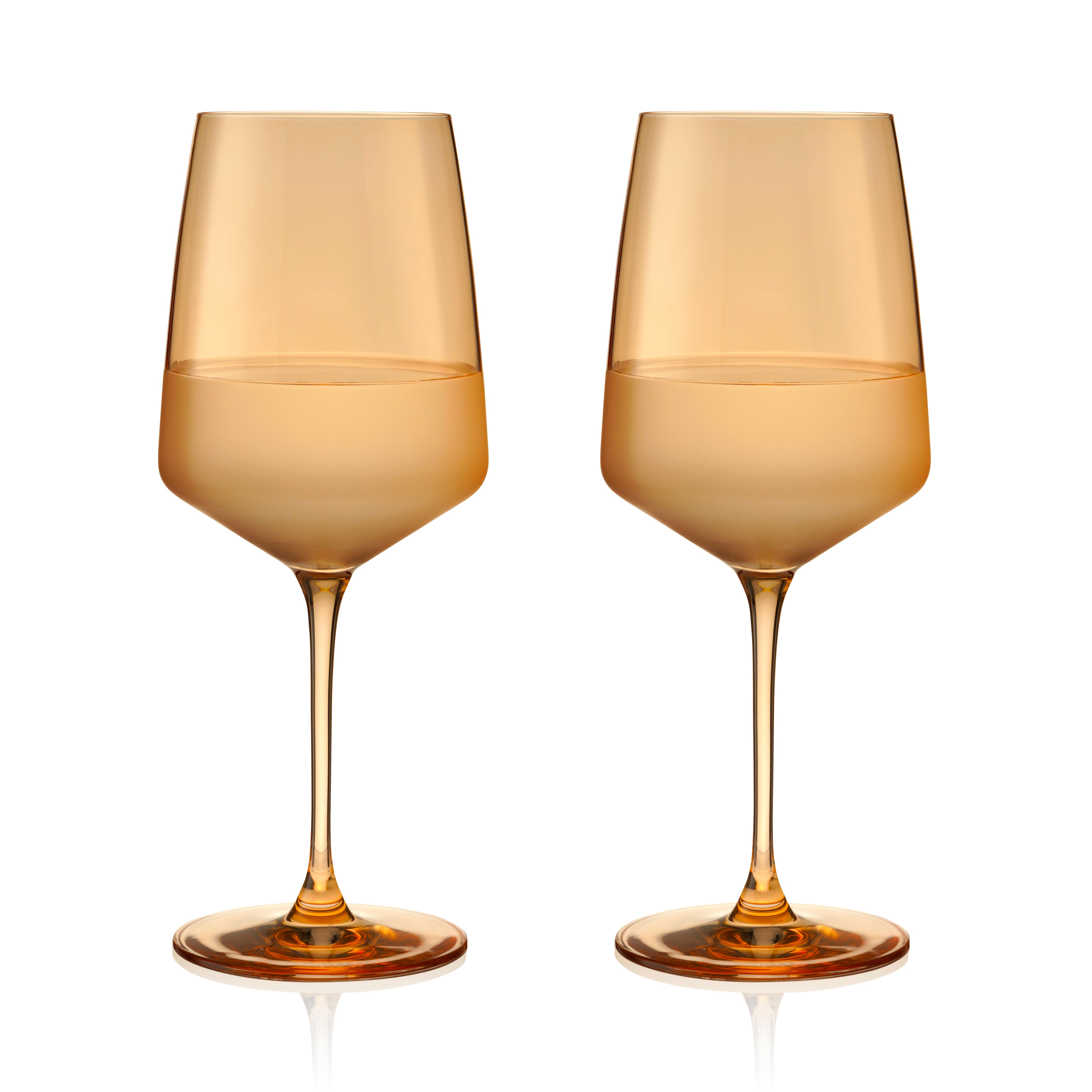 Reserve Nouveau Crystal Wine Glasses in Topaz, Set of 2 - Thumbnail 2