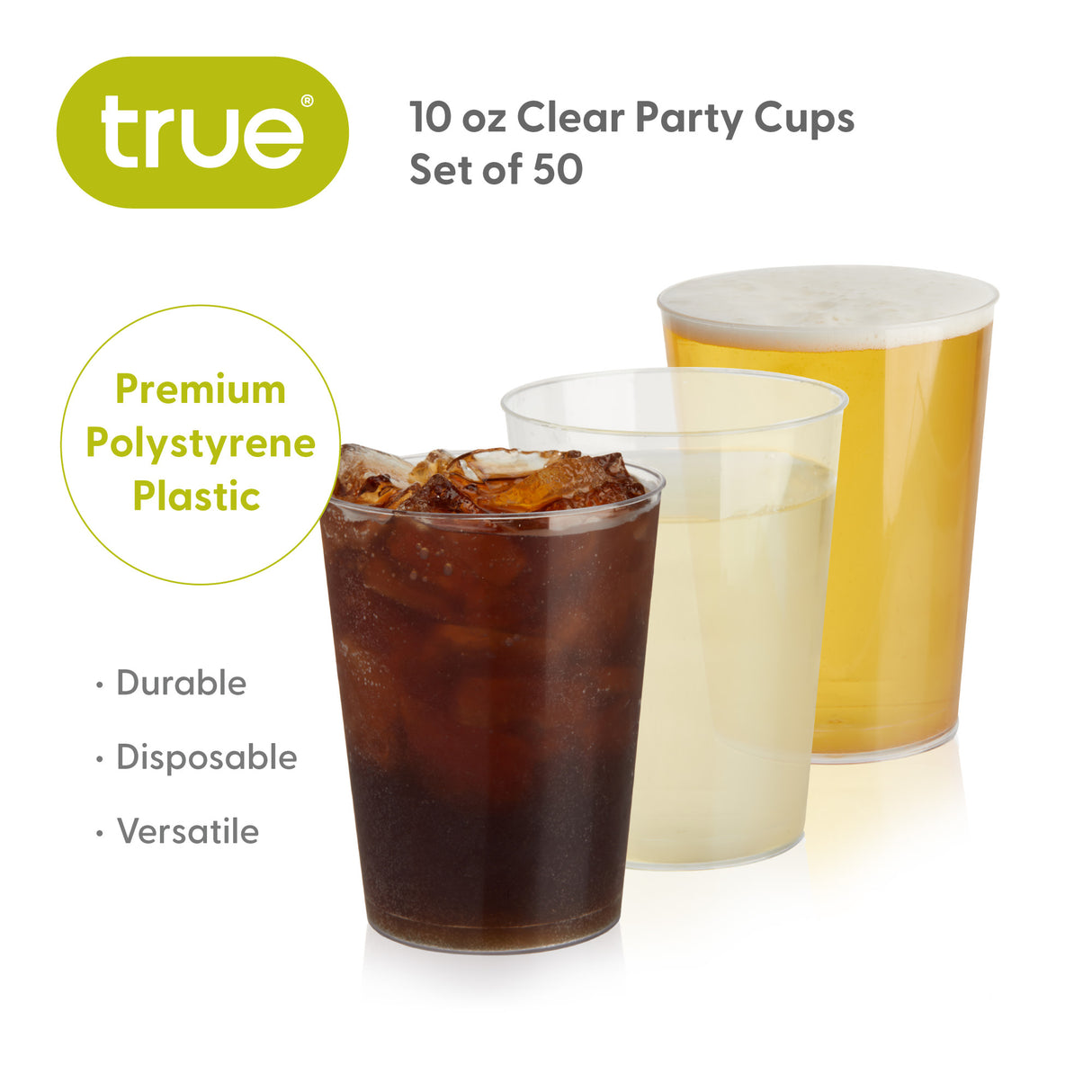 Party 10oz Clear Plastic Tumblers, 50ct