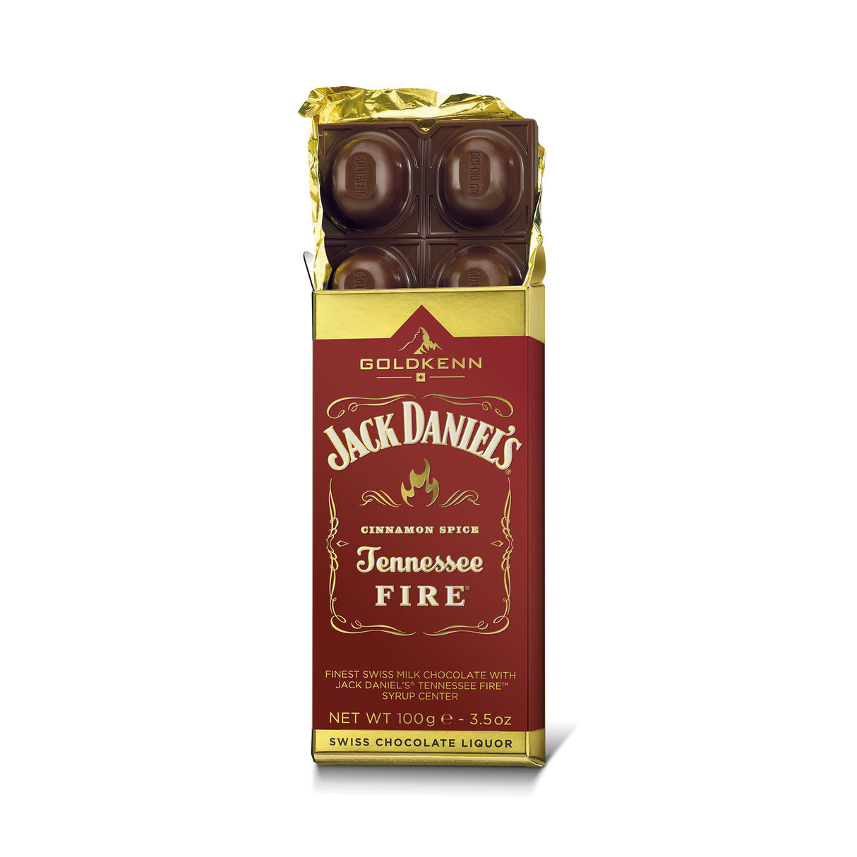 Jack Daniel's Fire Goldkenn Chocolate Bar, 3.5 oz