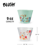 Spring Floral Frosted Cups, Set of 12