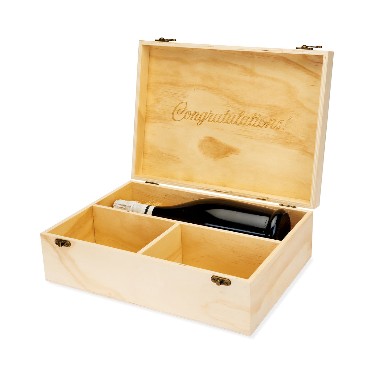 Celebrate Wood Champagne Box & Flutes Set