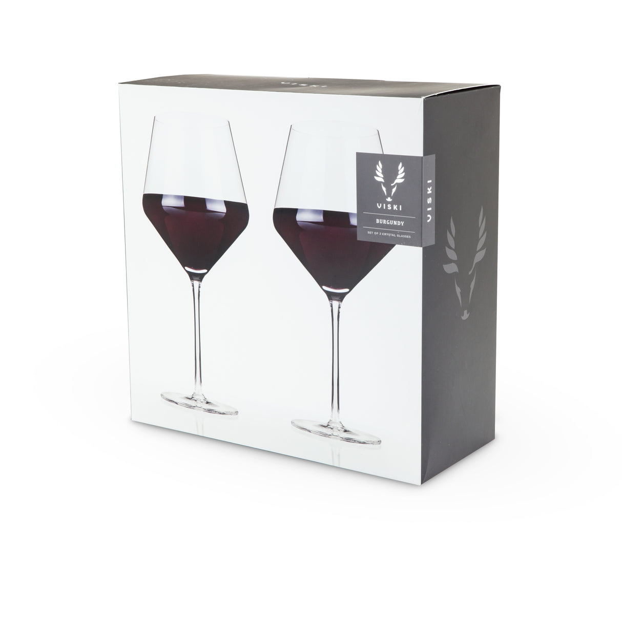 Raye Crystal Angled Burgundy Glasses, Set of 2