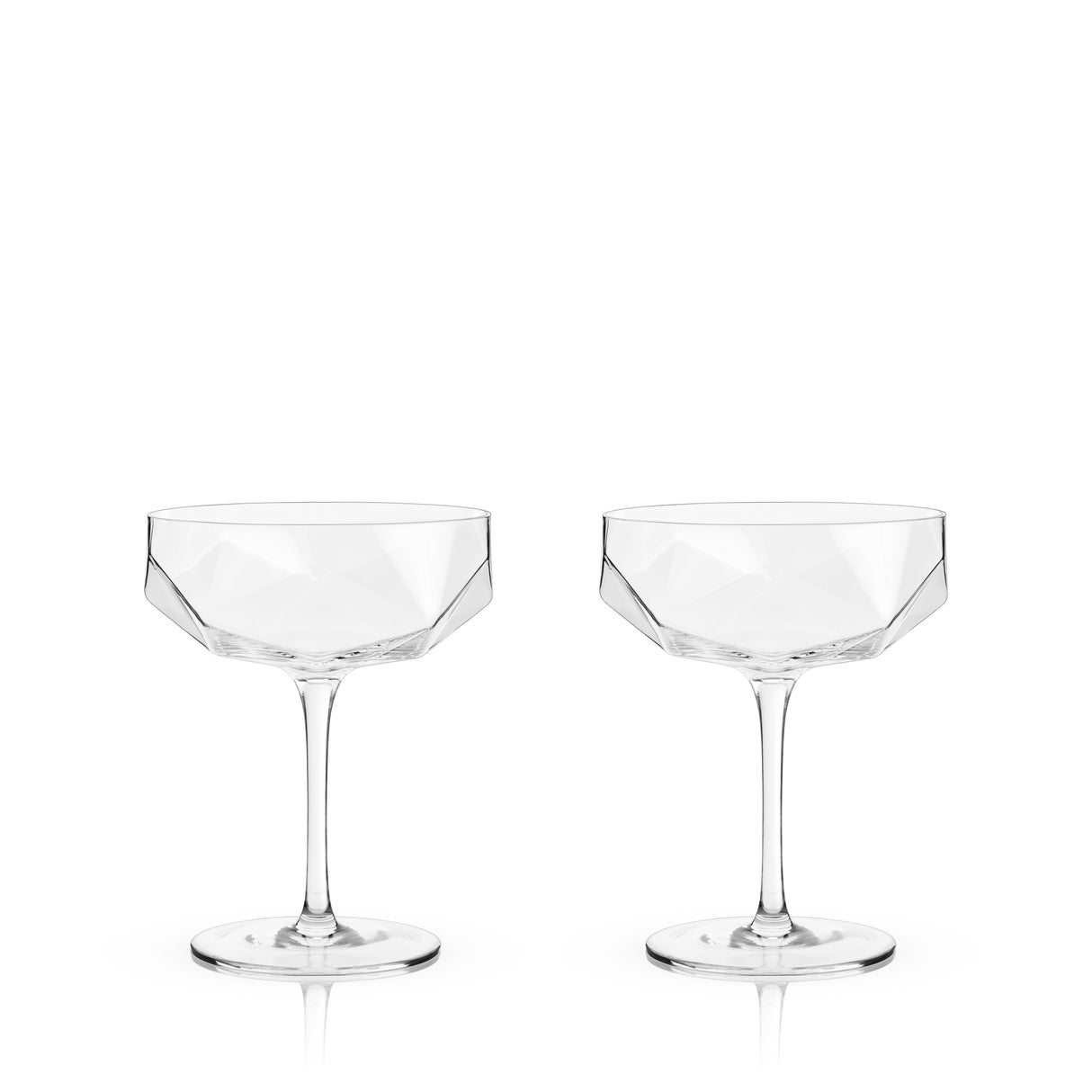 Seneca Crystal Faceted Coupes, Set of 2