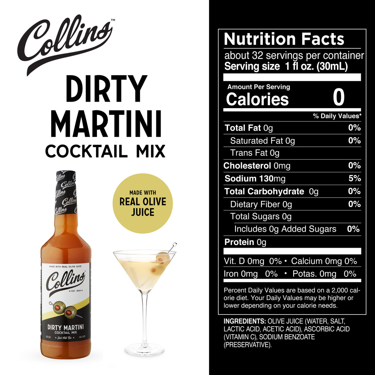 Dirty Martini Mix, 32 oz