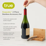 Keepsake 2-Piece Bamboo Wine Accessory Gift Set