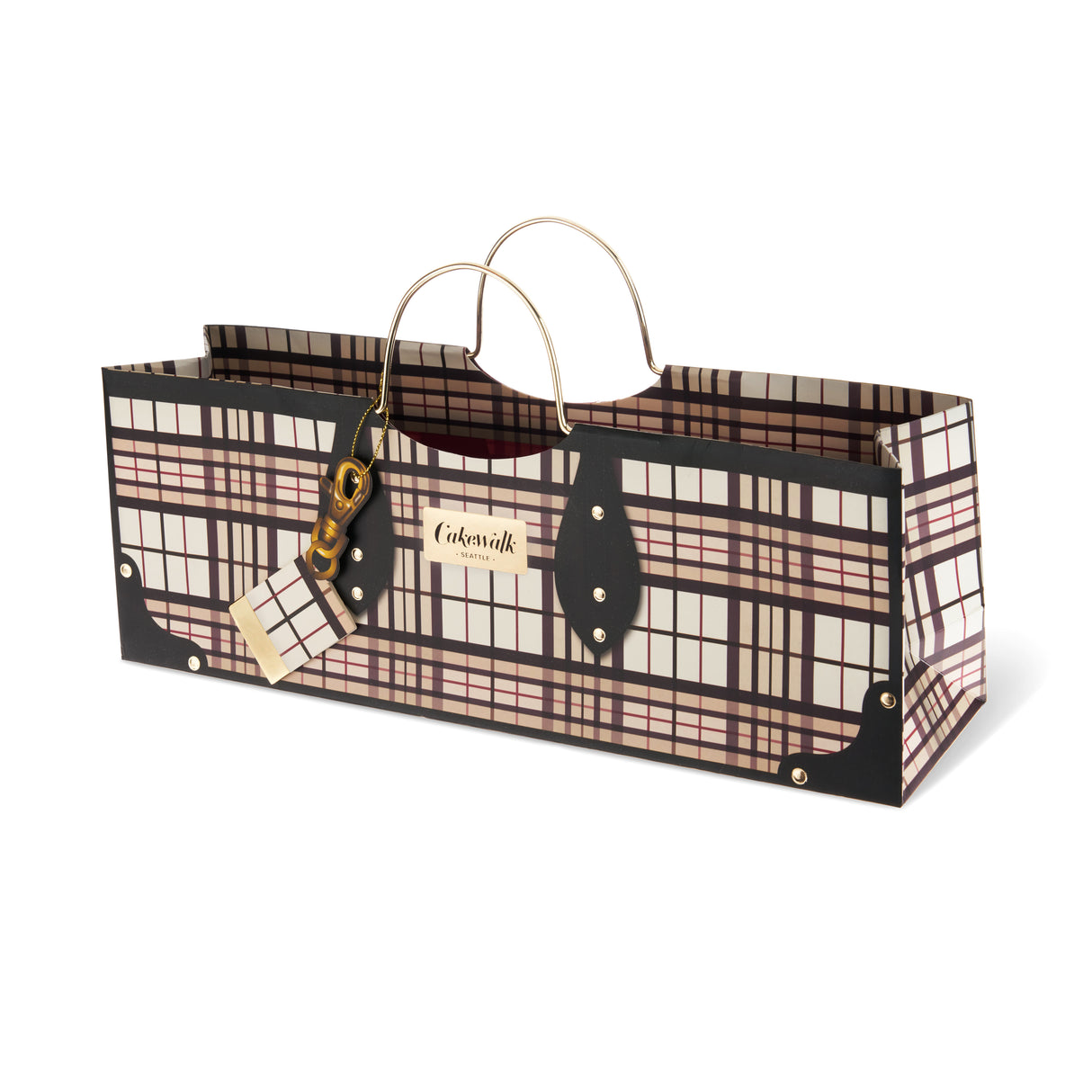 Plaid Purse Single Bottle Wine Bag