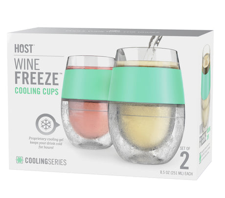 Wine FREEZE Cooling Cup in Mint, Set of 2