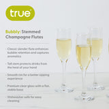 Bubbly Stemmed Champagne Flutes, Set of 6