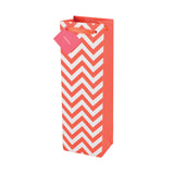 Savoy Chevron Single Bottle Wine Bag in Assorted Colors