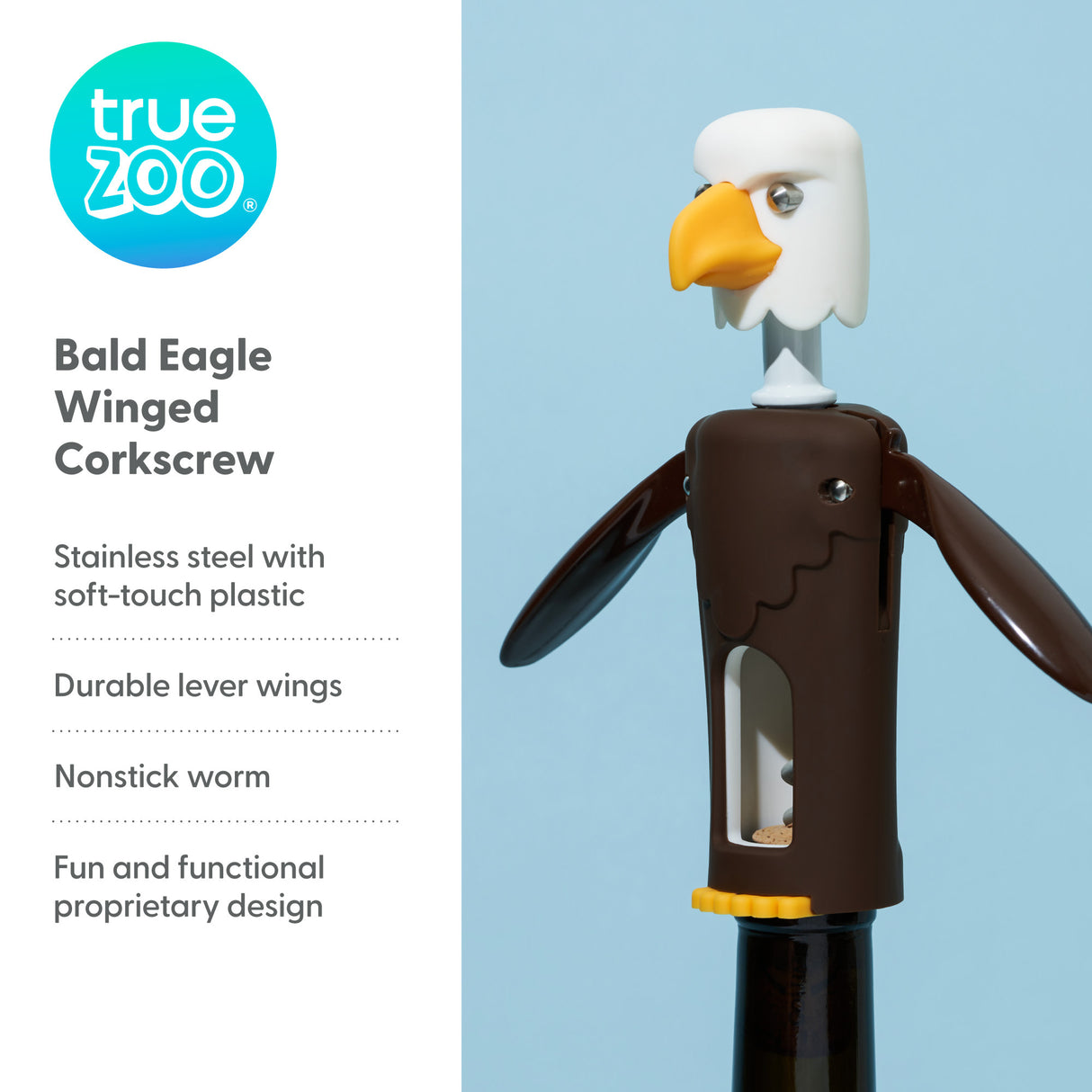 TrueZoo Baldwin Bald Eagle Winged Corkscrew