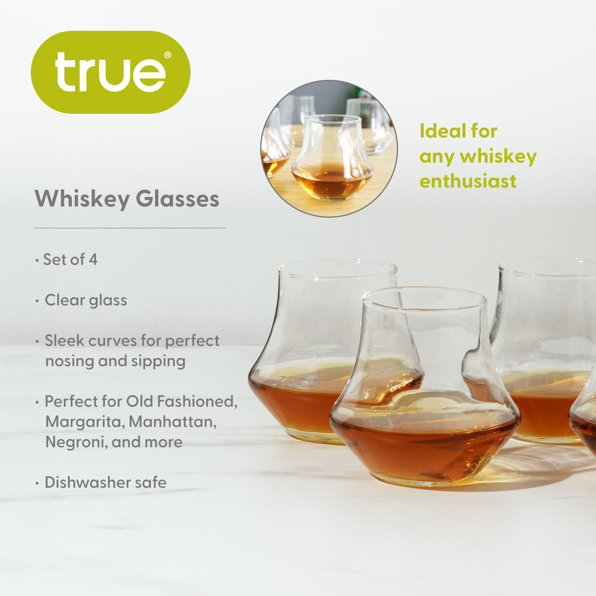 Whiskey 12 oz Tasting Glasses, Set of 4