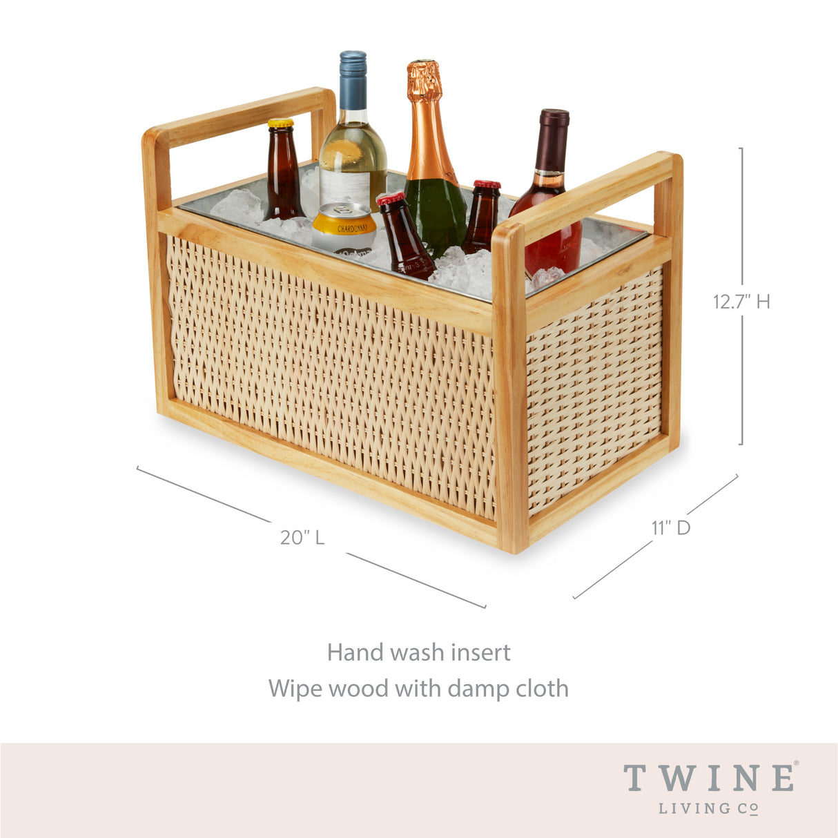 Rattan & Wood Beverage Tub