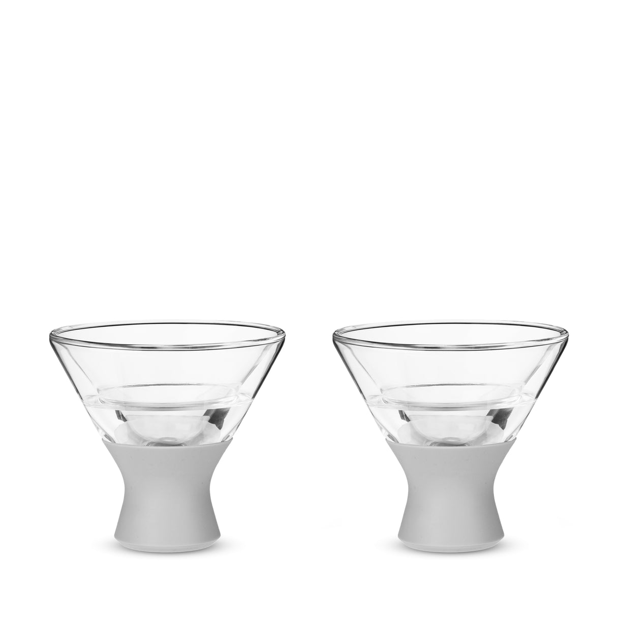 Glass FREEZE Martini Cooling Cup in Gray, Set of 2