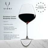 Reserve European Crystal Burgundy Glasses, Set of 4