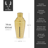 Belmont Measured Cocktail Shaker in Gold