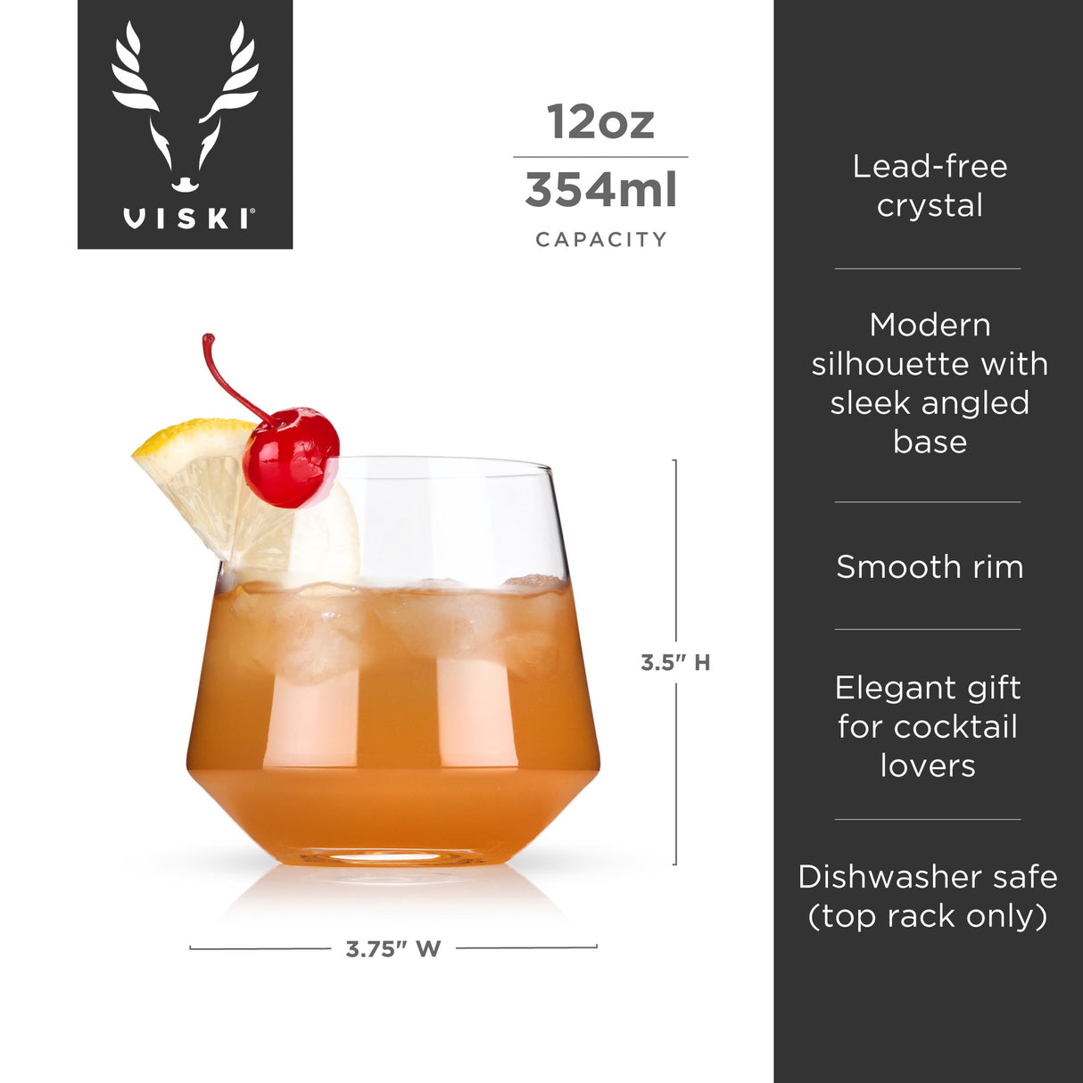 Raye Crystal Angled Cocktail Tumblers, Set of 2