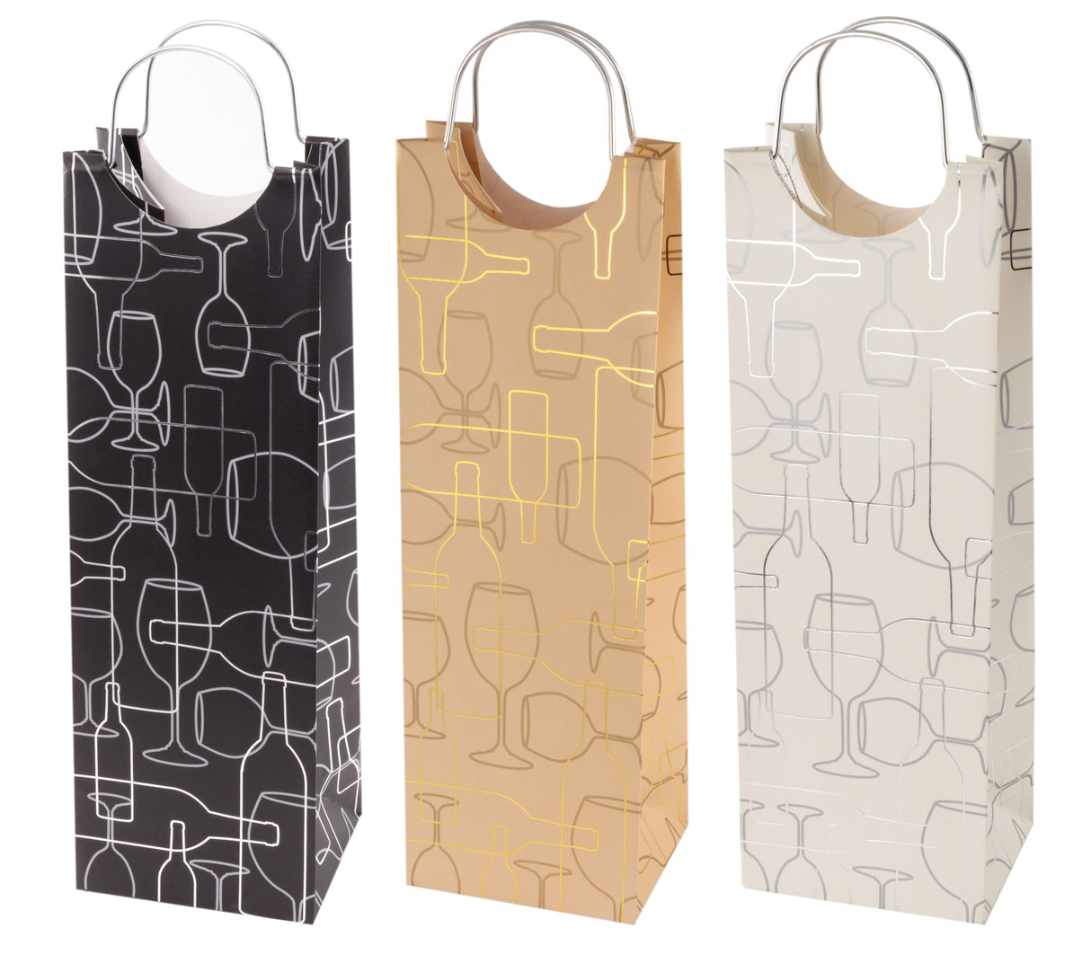 Silhouette Single Bottle Wine Bag in Assorted Colors