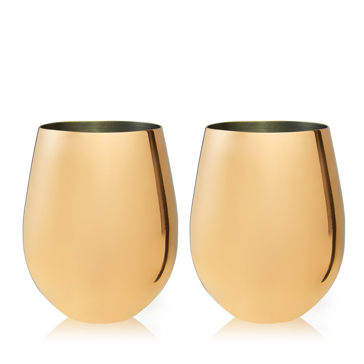 Belmont Stemless Wine Glasses in Gold, Set of 2