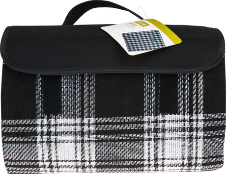 Dine Picnic Blanket in Black Plaid