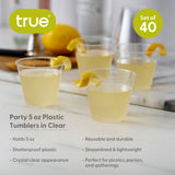 Party 5 oz Plastic Tumblers in Clear, Set of 40