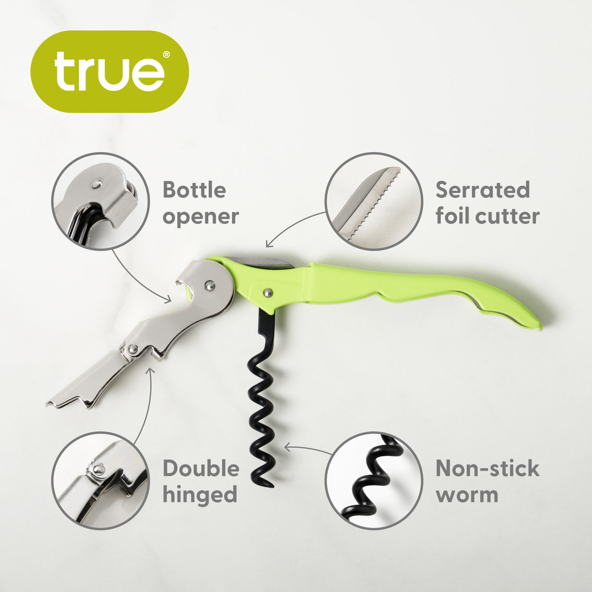 Truetap Waiter's Corkscrew in Lime