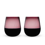 Segunda Vida Rosado Recycled Stemless Wine Glasses, Set of 2