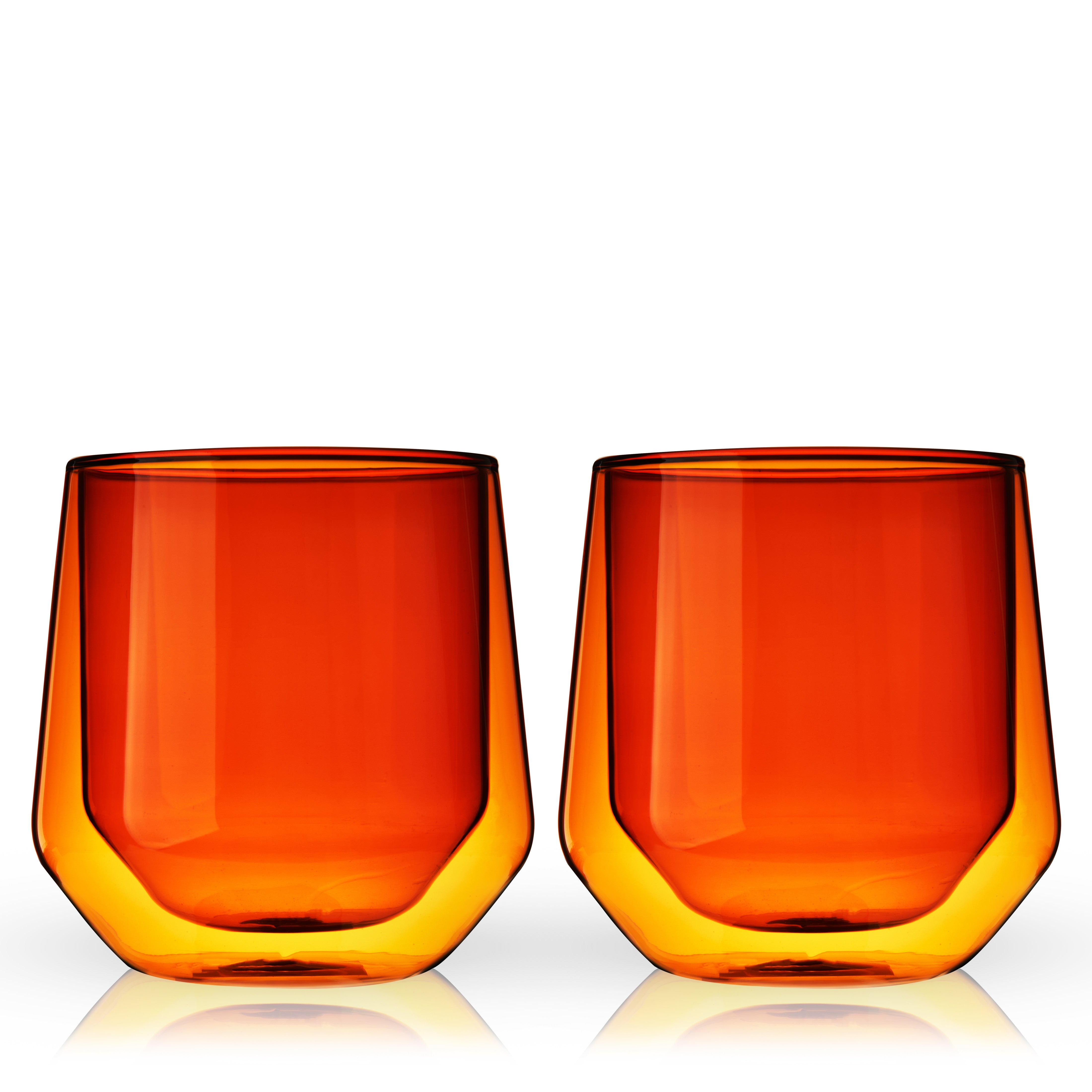 Aurora Double-Walled Tumblers in Amber Set of 2