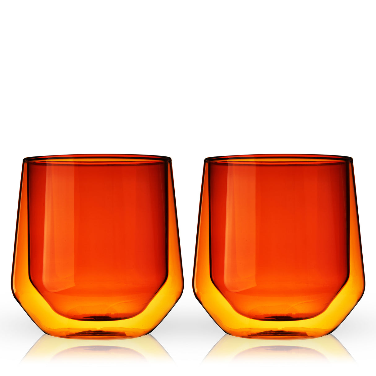 Aurora Double Walled Tumblers in Amber, Set of 2