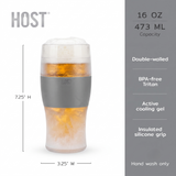 Beer FREEZE Cooling Cup in Gray, Set of 2