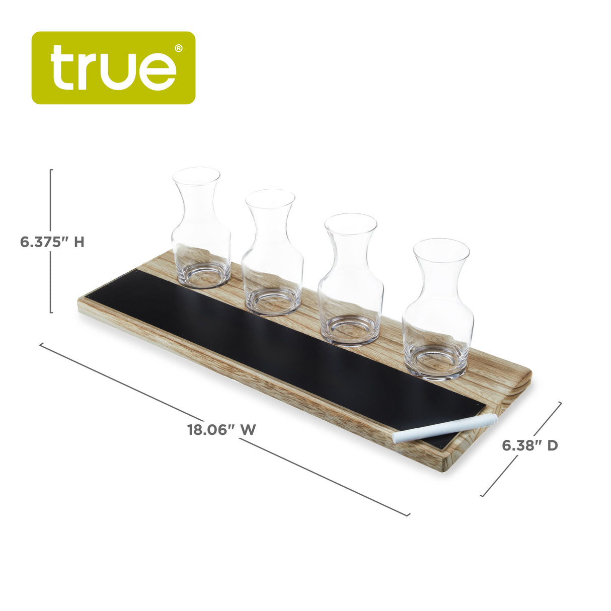 Wine Flight Serving Board and Carafe Set