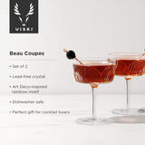 Deco Beau Crystal Coupes, Set of 2