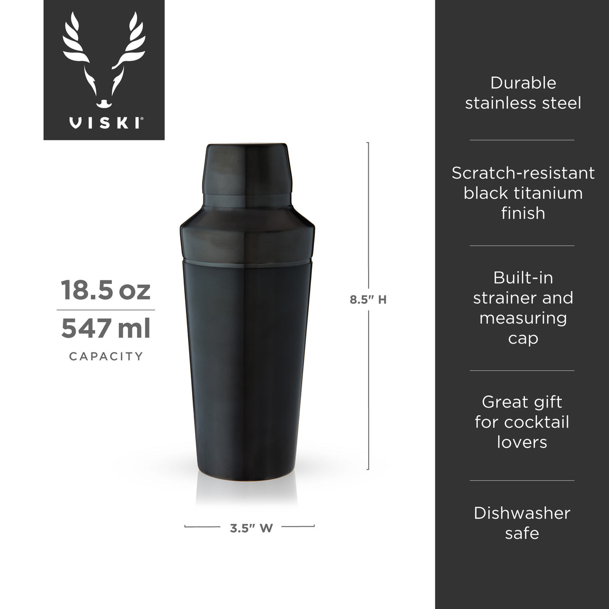 Viski Professional Titanium Cocktail Shaker