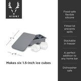 Glacier Highball Ice Cube Tray with Lid in Grey