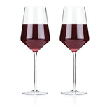 Raye Crystal Angled Bordeaux Glasses, Set of 2