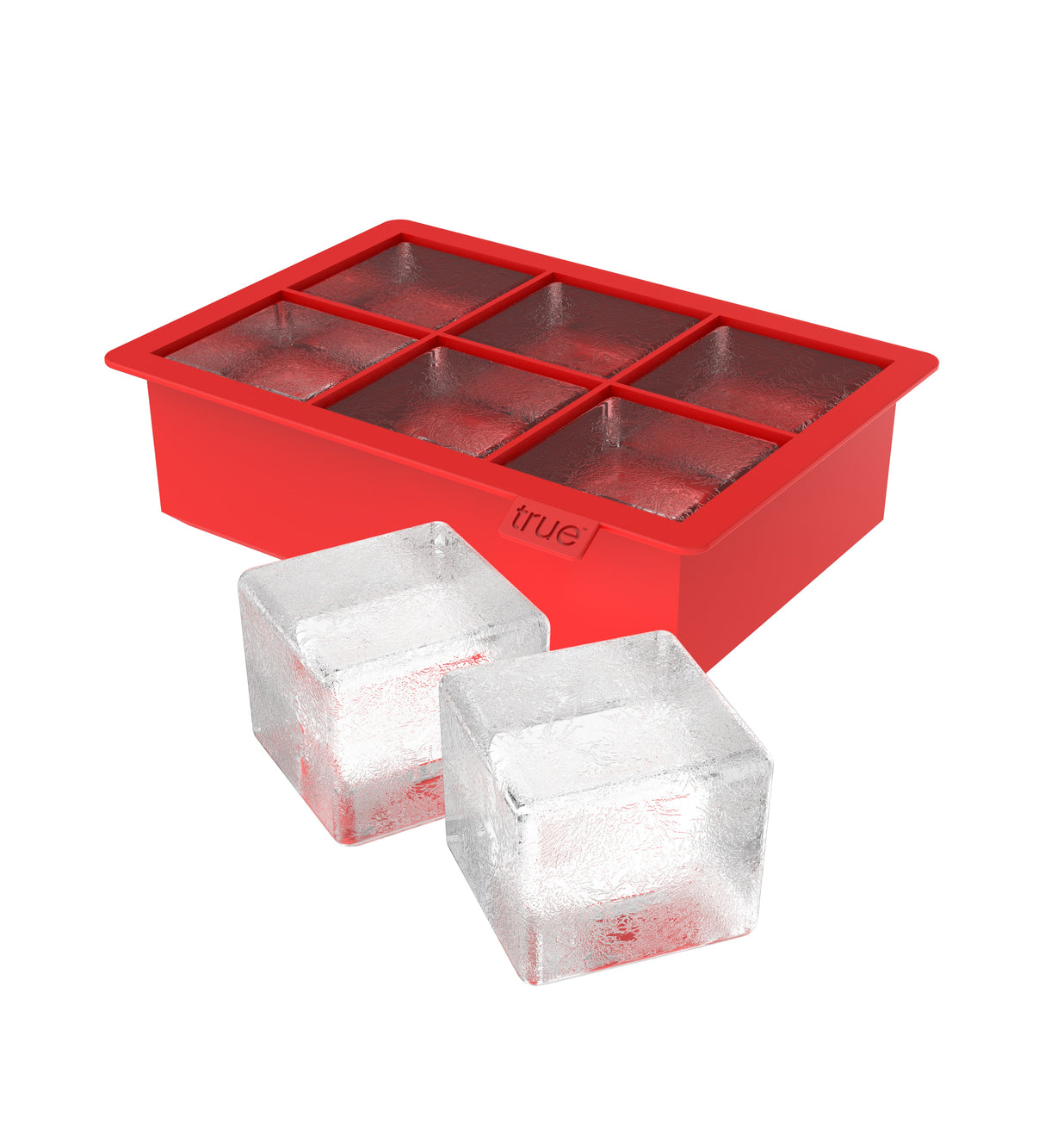 Colossal 2" Silicone Ice Cube Tray in Red