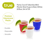 Party 2 oz Lil Liberties Mini Plastic Shot Cups in Red, White & Blue, Set of 20