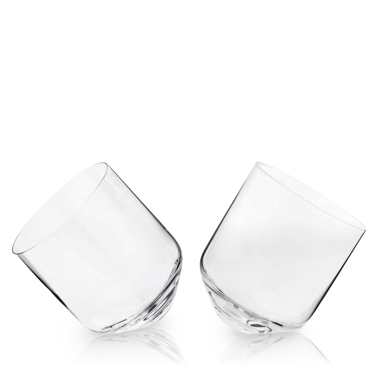 Rolling Crystal Whiskey Tumblers, Set of 2