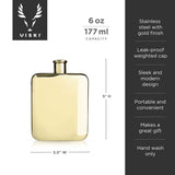 Belmont 6 oz Flask in Gold