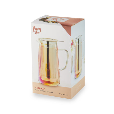 Annika Iridescent Glass Teapot & Infuser