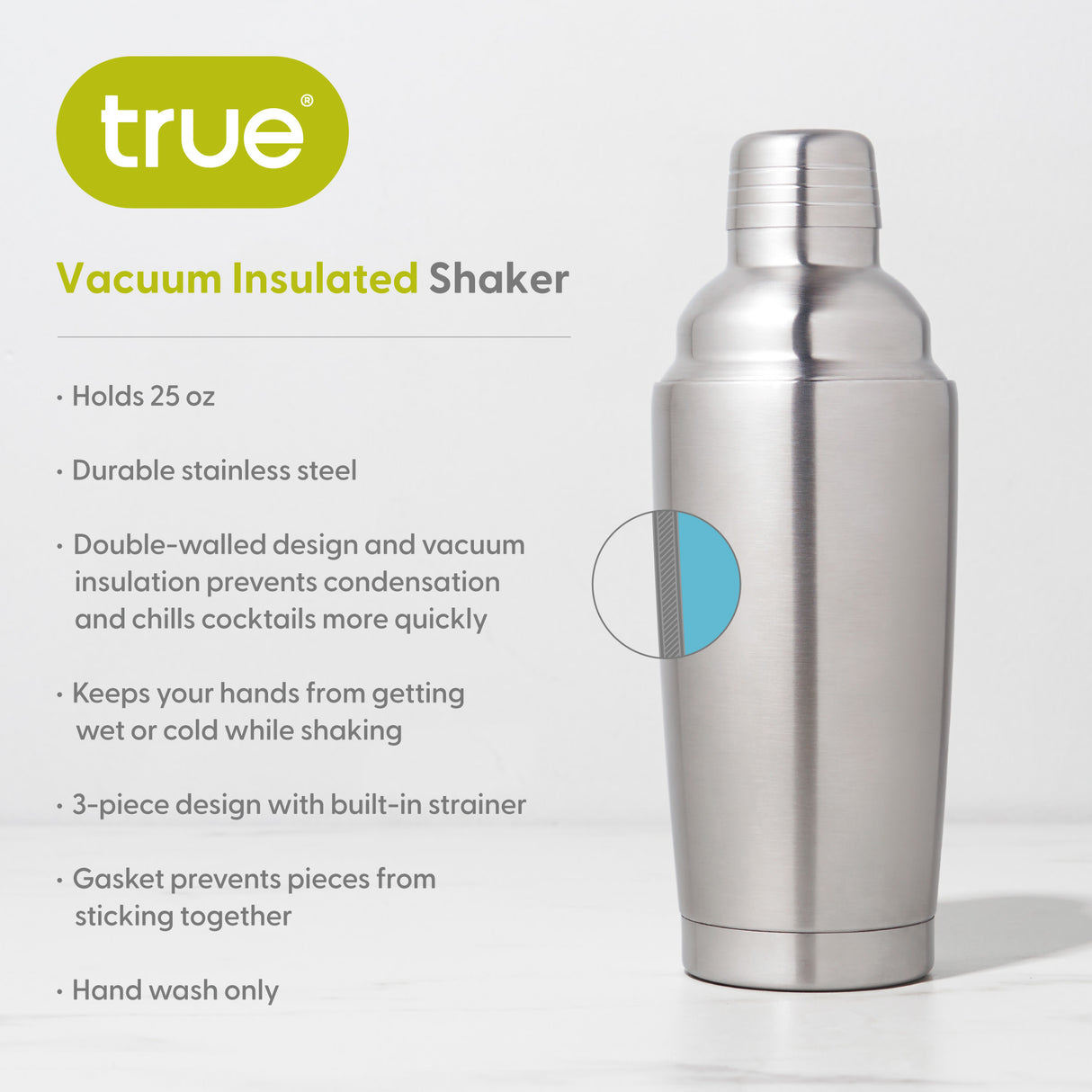 Vacuum Insulated Cocktail Shaker in Stainless Steel